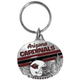 Arizona Cardinals Oval Carved Metal Key Chain
